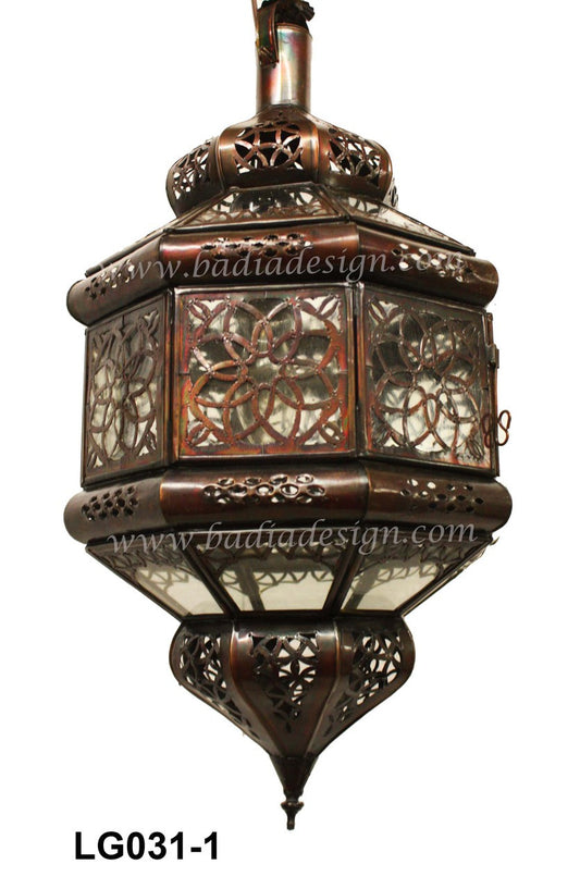 Hanging Lantern with Multicolor Glass