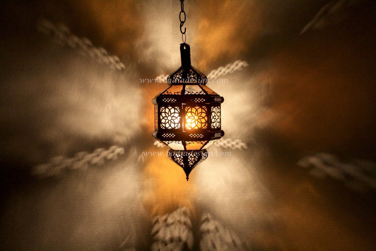 Hanging Lantern with Multicolor Glass