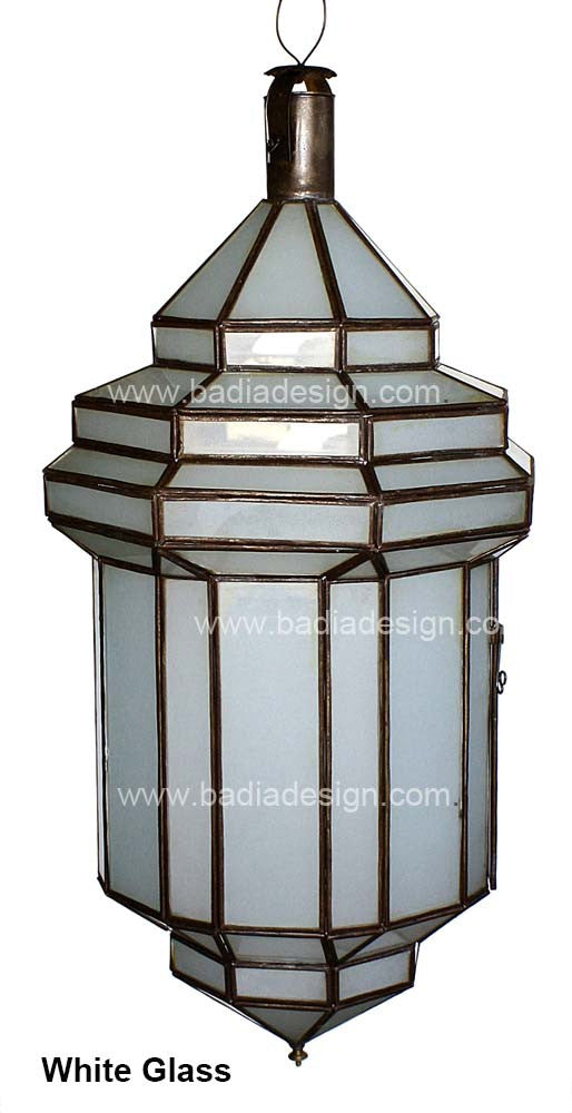 Hanging Lantern with Clear and White Glass