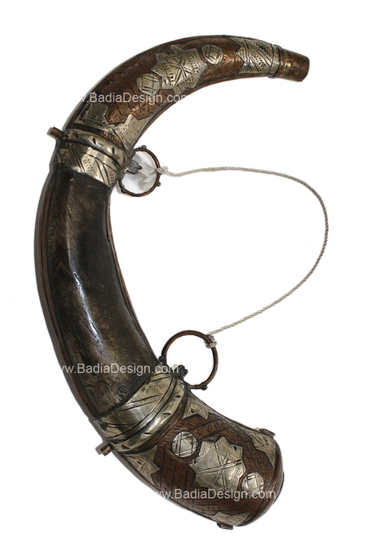 Vintage Horn Shaped Gun Powder Container - HD018