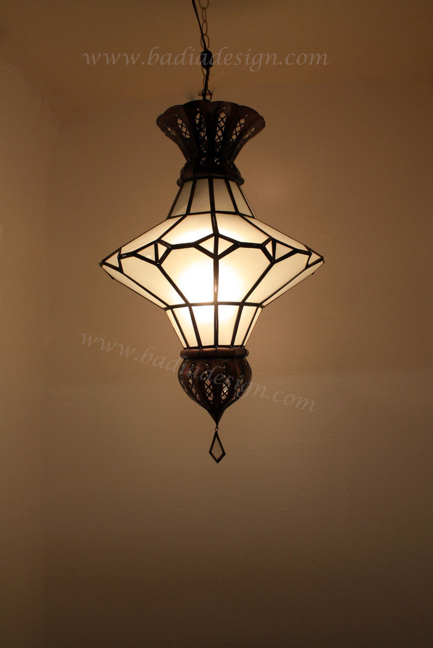 Hanging Lantern with White Color Glass