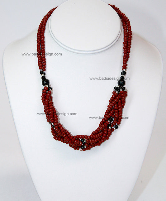 Moroccan Red Gemstone Necklace - J002