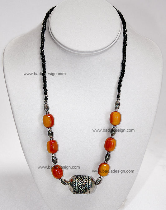 Moroccan Multi-Color Gemstone Necklace - J013