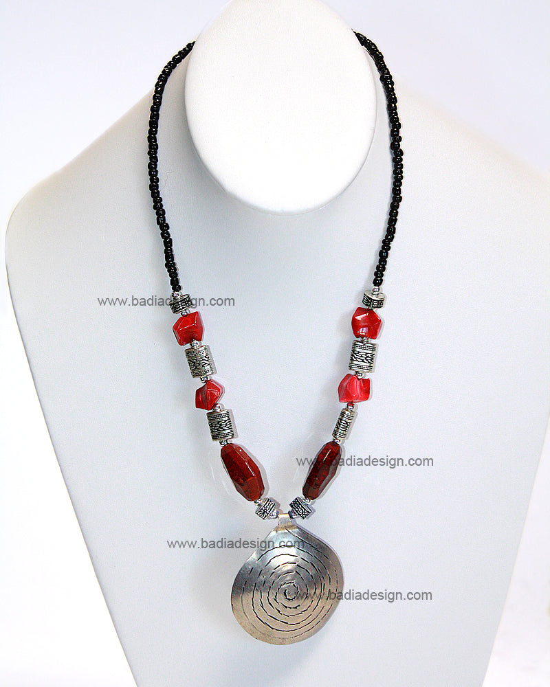 Moroccan Multi-Color Gemstone Necklace - J029