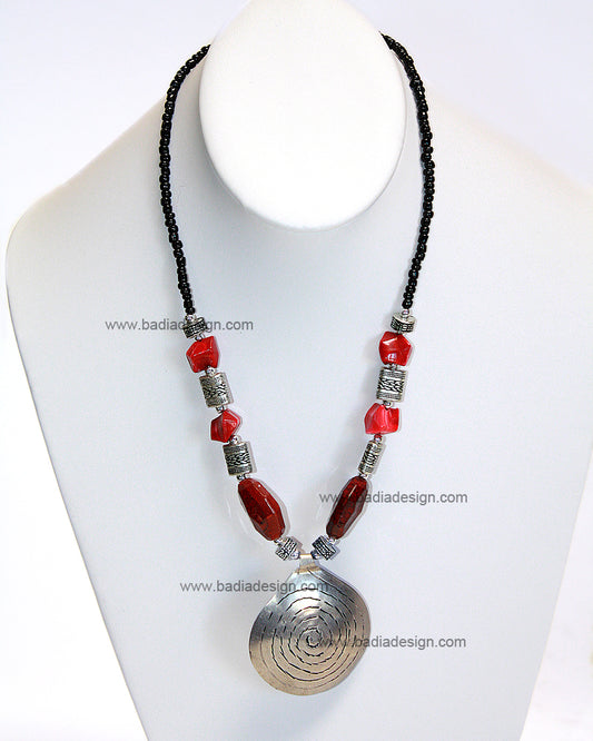 Moroccan Multi-Color Gemstone Necklace - J029