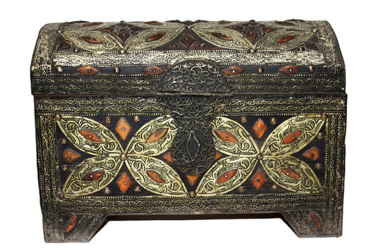 Vintage Embossed Metal and Bone Box