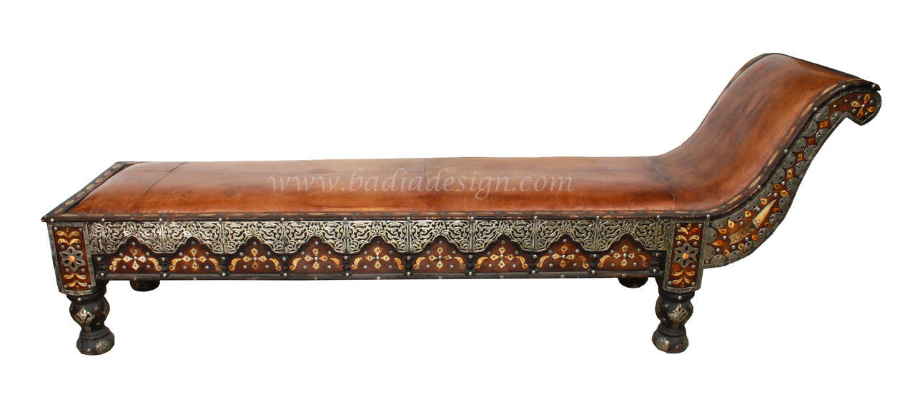 Embossed Metal Bone Inlay Bench