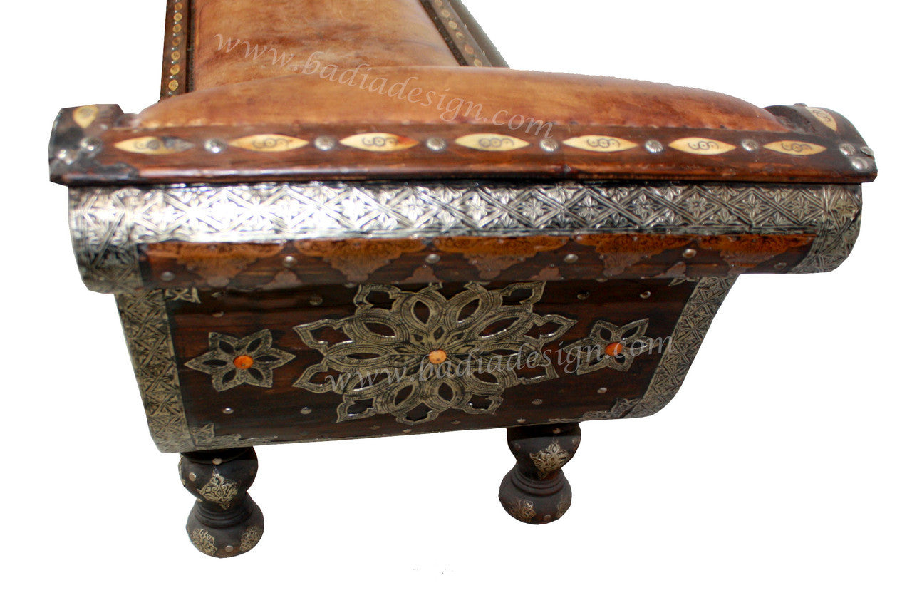 Embossed Metal Bone Inlay Bench