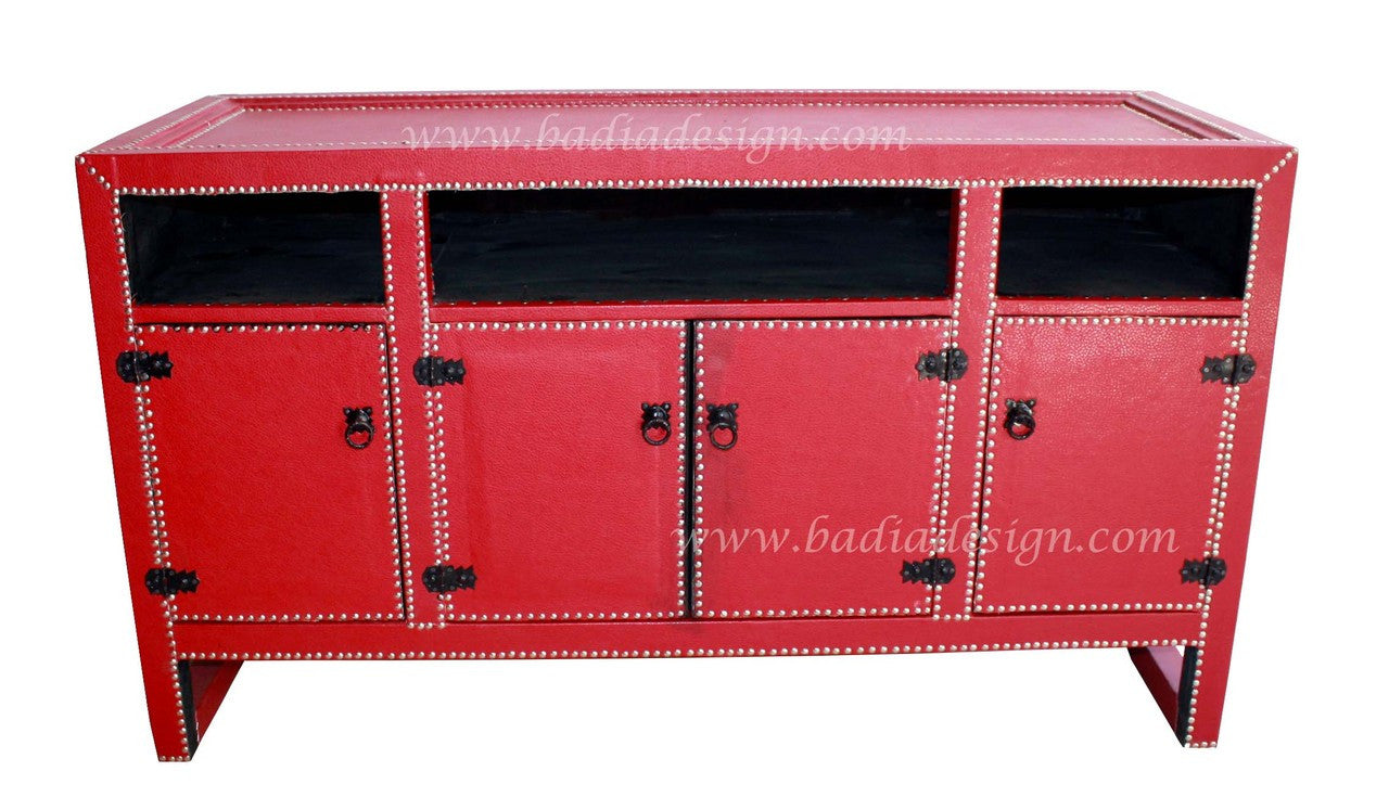 Premium Leather Studded Moroccan Cabinet