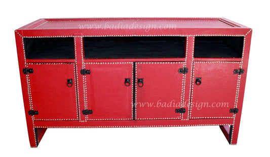 Premium Leather Studded Moroccan Cabinet