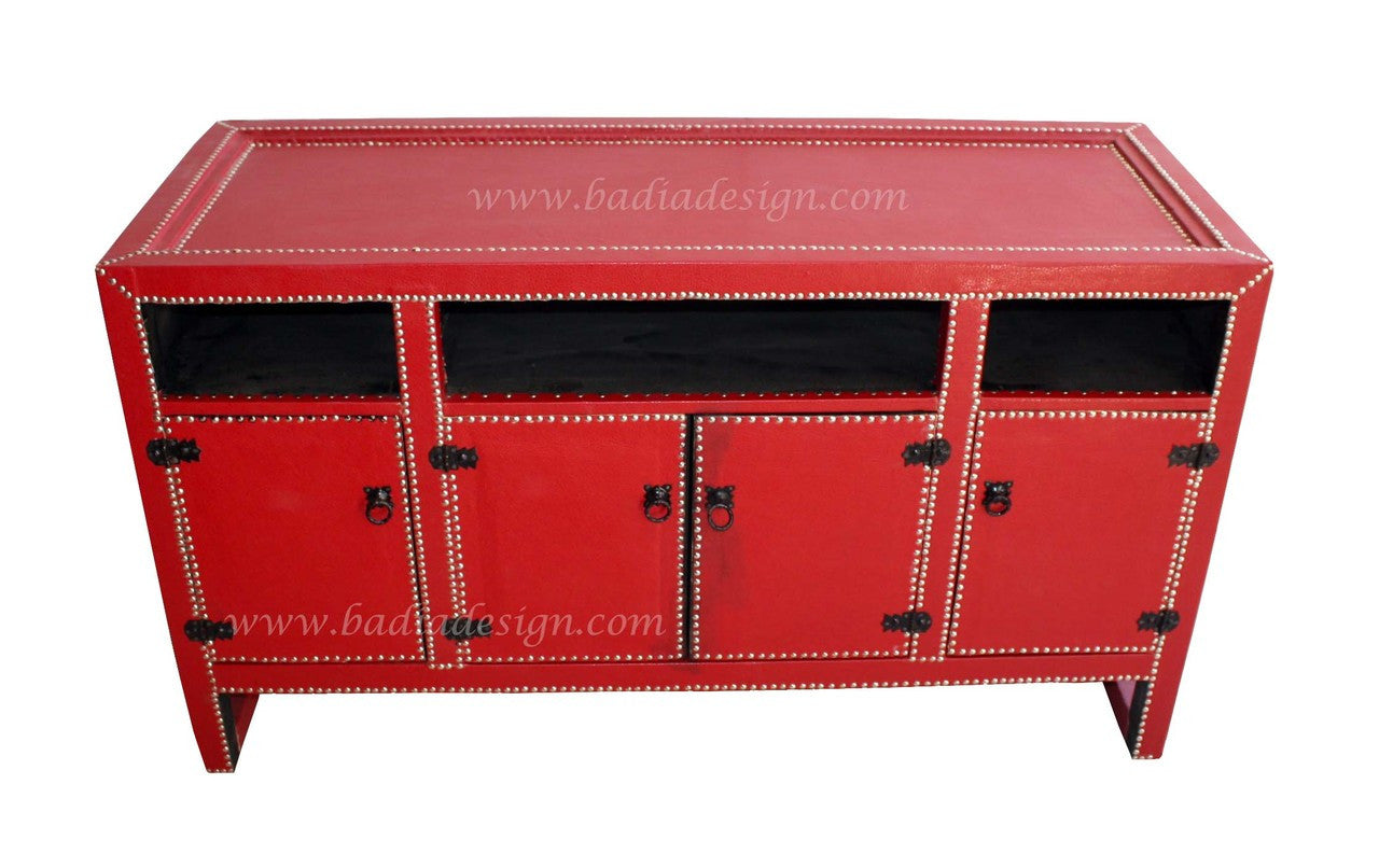 Premium Leather Studded Moroccan Cabinet