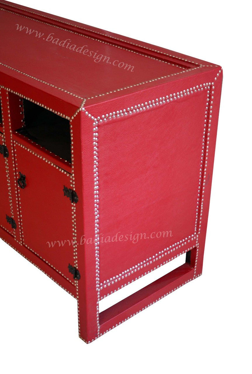 Premium Leather Studded Moroccan Cabinet