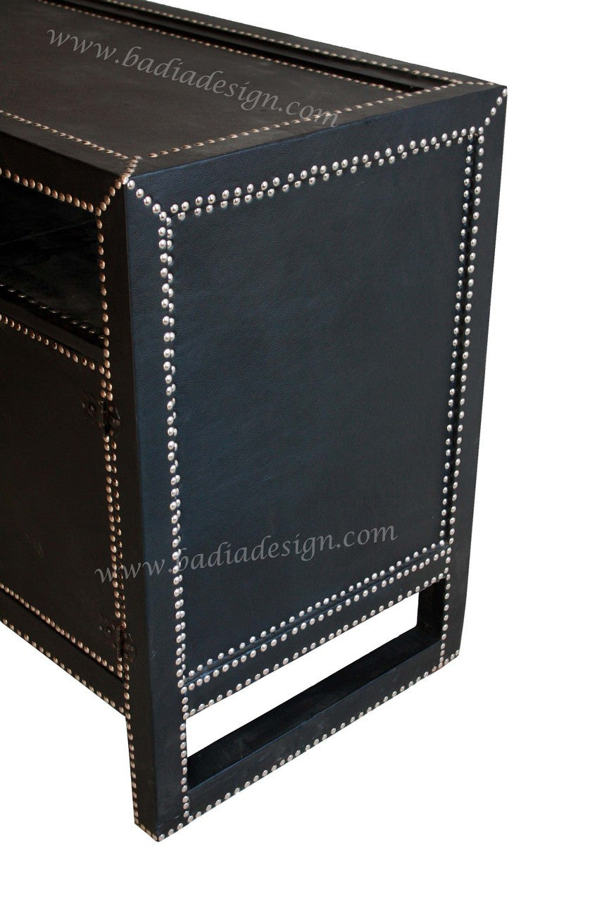 Premium Leather Studded Moroccan Cabinet