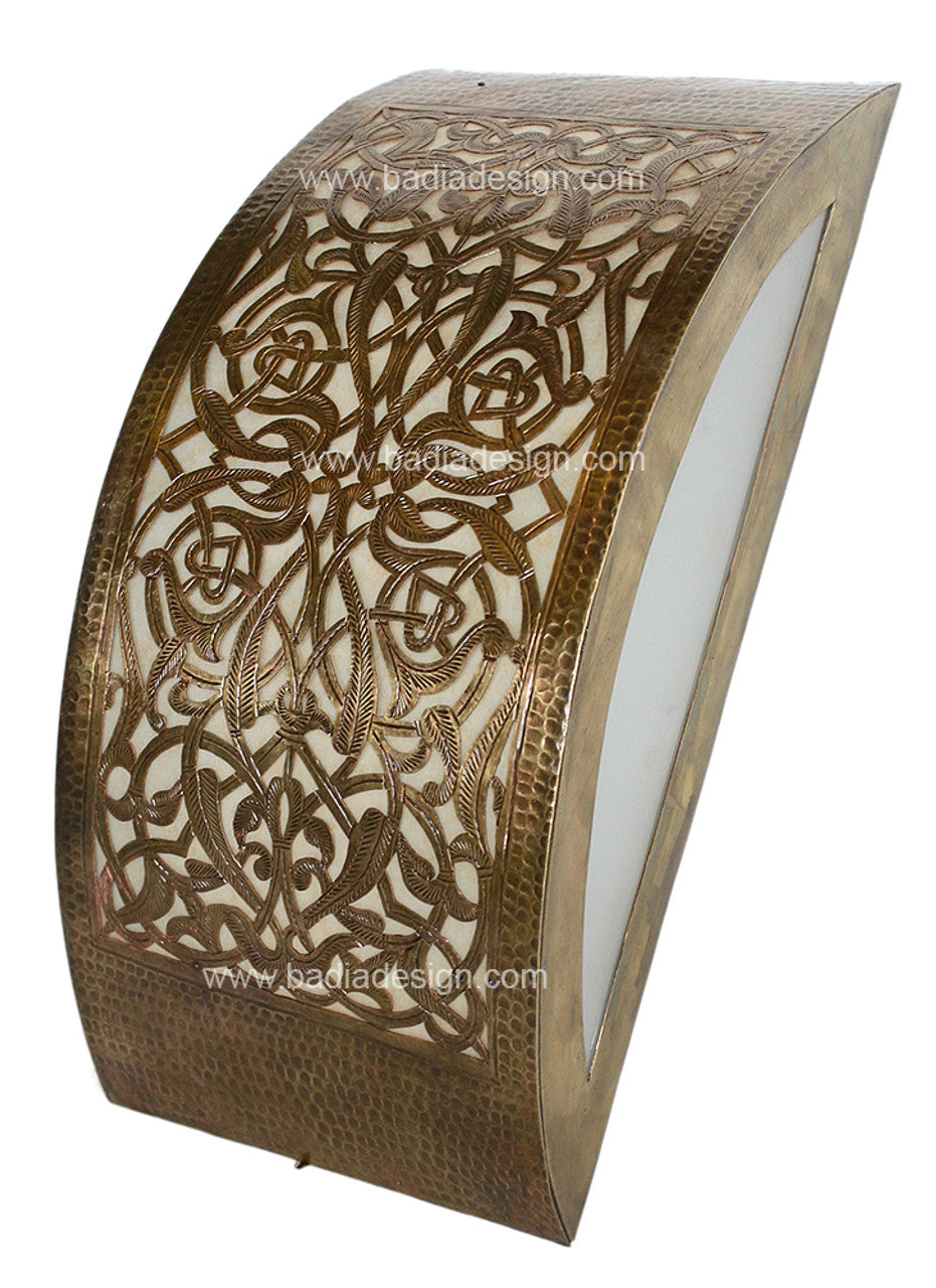 Half Moon Shaped Brass Wall Sconce