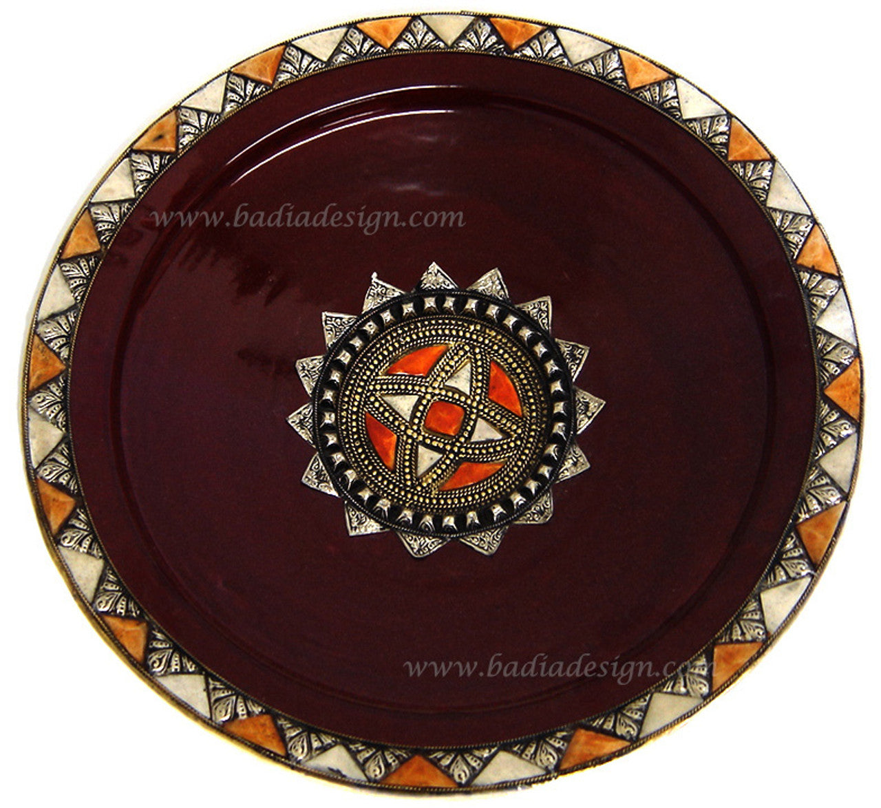 Metal and Camel Bone Ceramic Plate