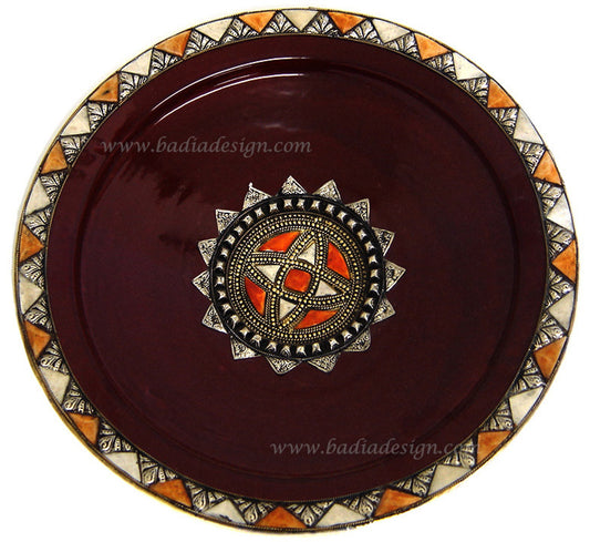 Metal and Camel Bone Ceramic Plate