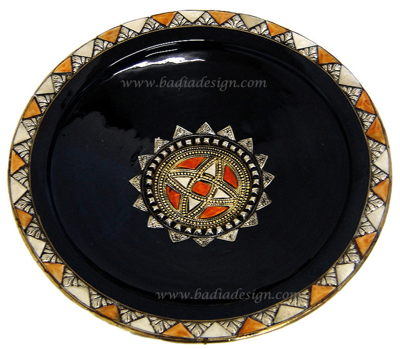 Metal and Camel Bone Ceramic Plate