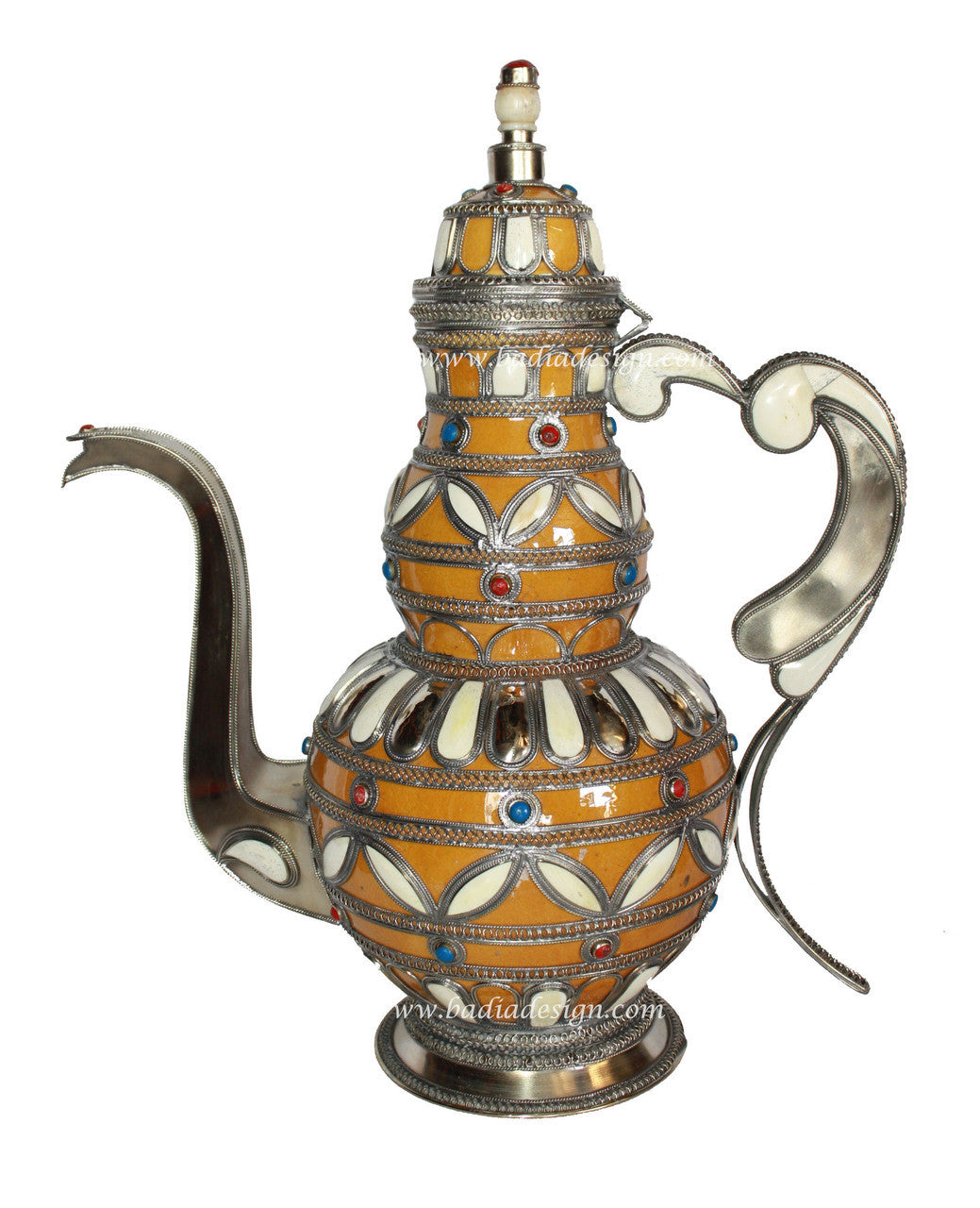 Decorative Metal and Ceramic Teapot