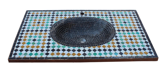 Moroccan Mosaic Multi-Color Tile Sink - MS020