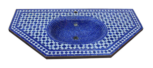 Moroccan Mosaic Blue Tile Sink - MS025