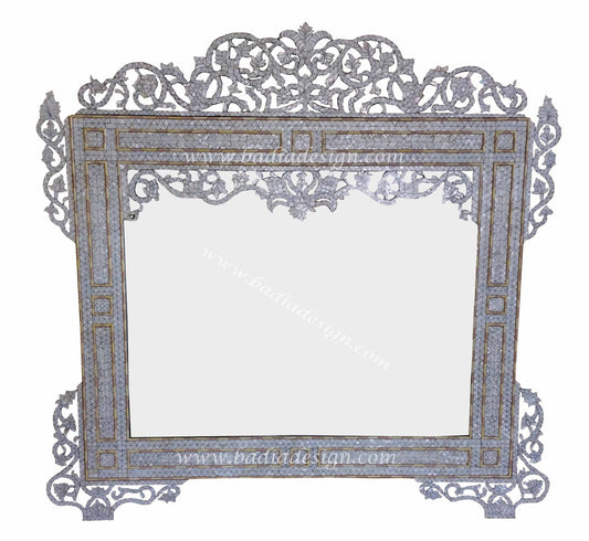 Ornate Moroccan Mother of Pearl Inlay Mirror