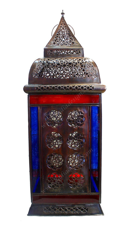 Multi Color Glass Floor Lantern