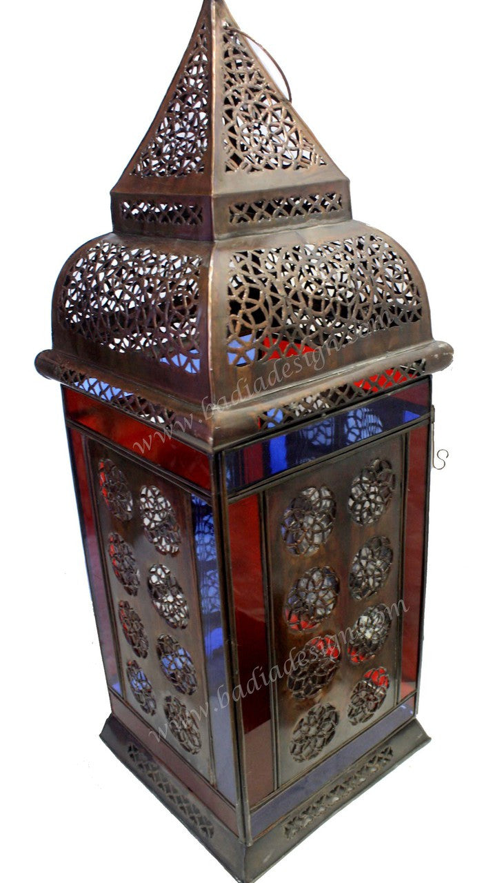 Multi Color Glass Floor Lantern