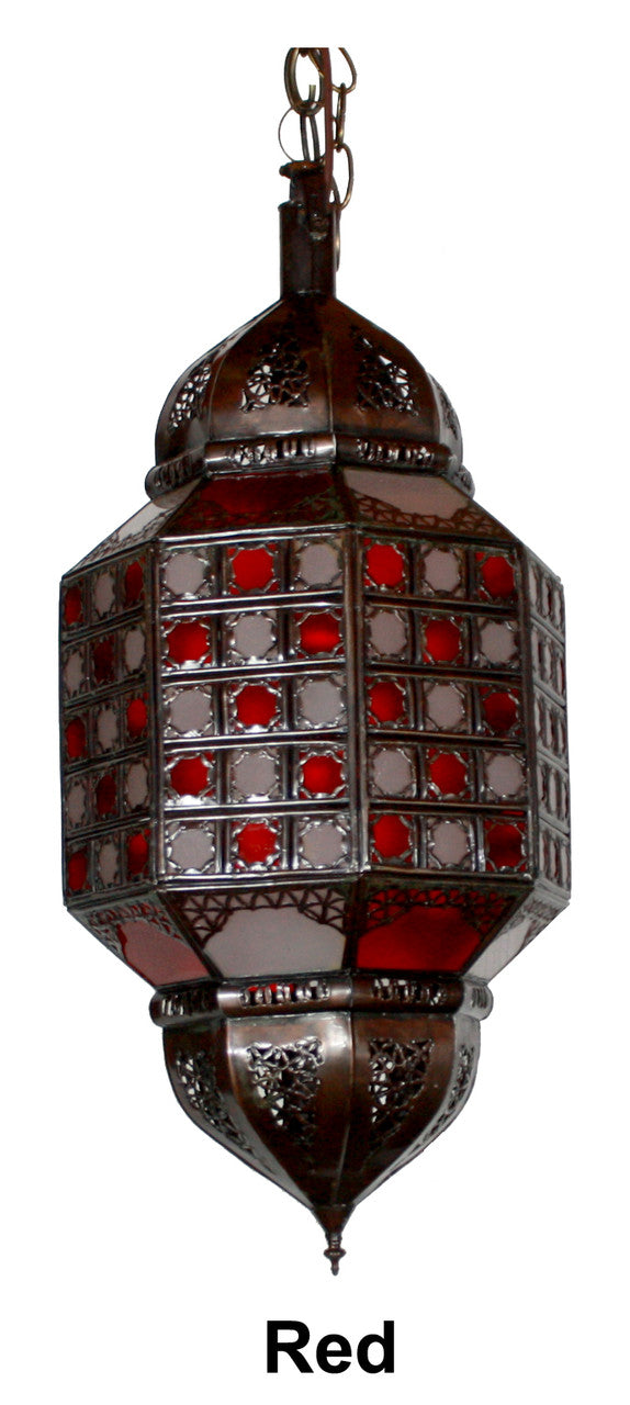 Multi Color Hanging Glass Lantern