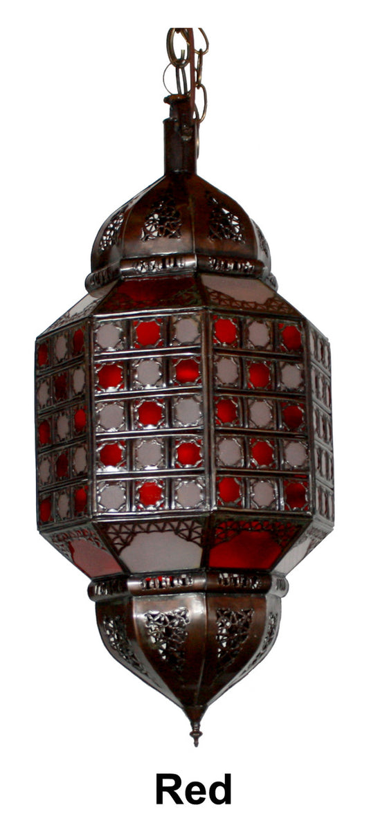 Multi Color Hanging Glass Lantern