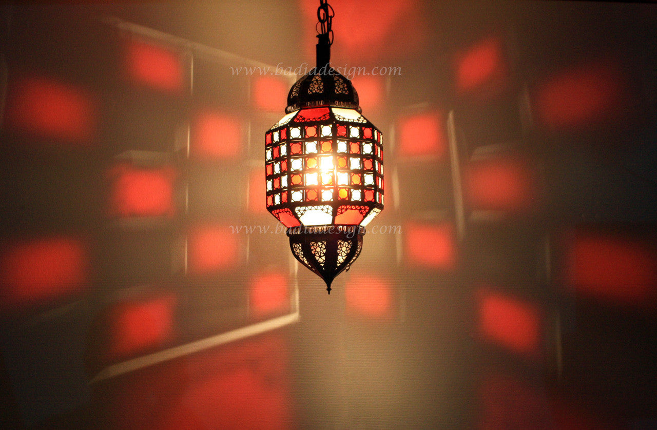 Multi Color Hanging Glass Lantern