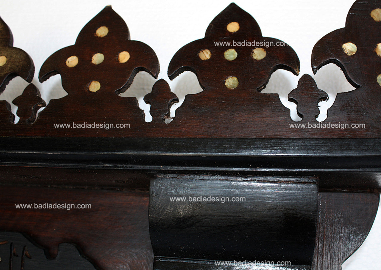 Ornate Mother of Pearl Inlay Cabinet with Mirror