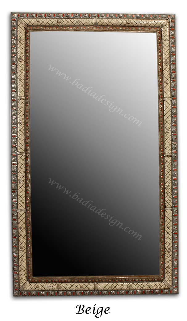 Embossed Silver Metal with Resin Inlay Mirror