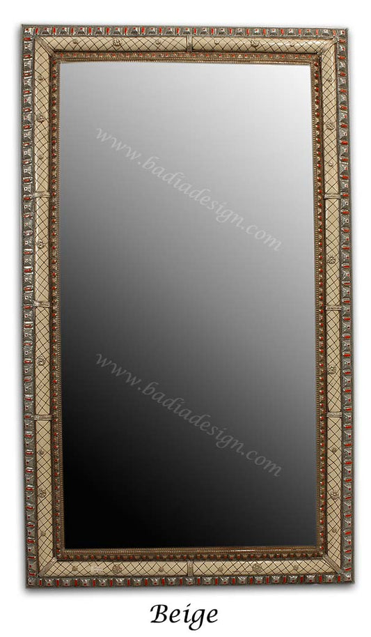 Embossed Silver Metal with Resin Inlay Mirror