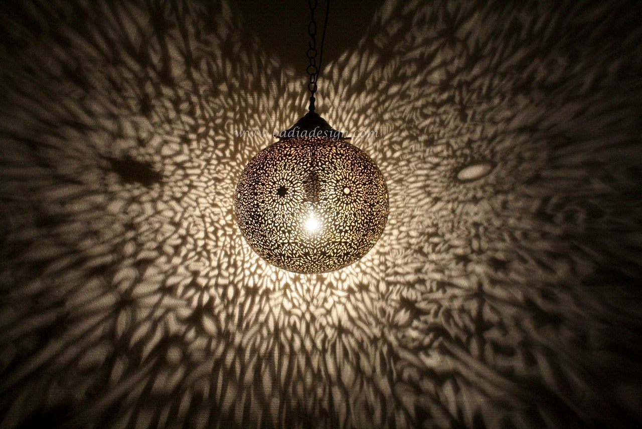 Round Hand Punched Brass Lantern