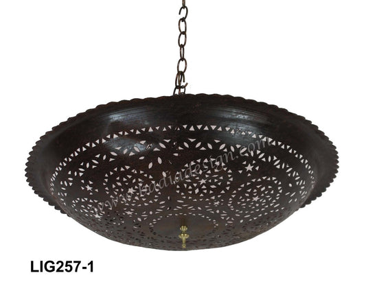Round Moroccan Rustic Iron Lantern