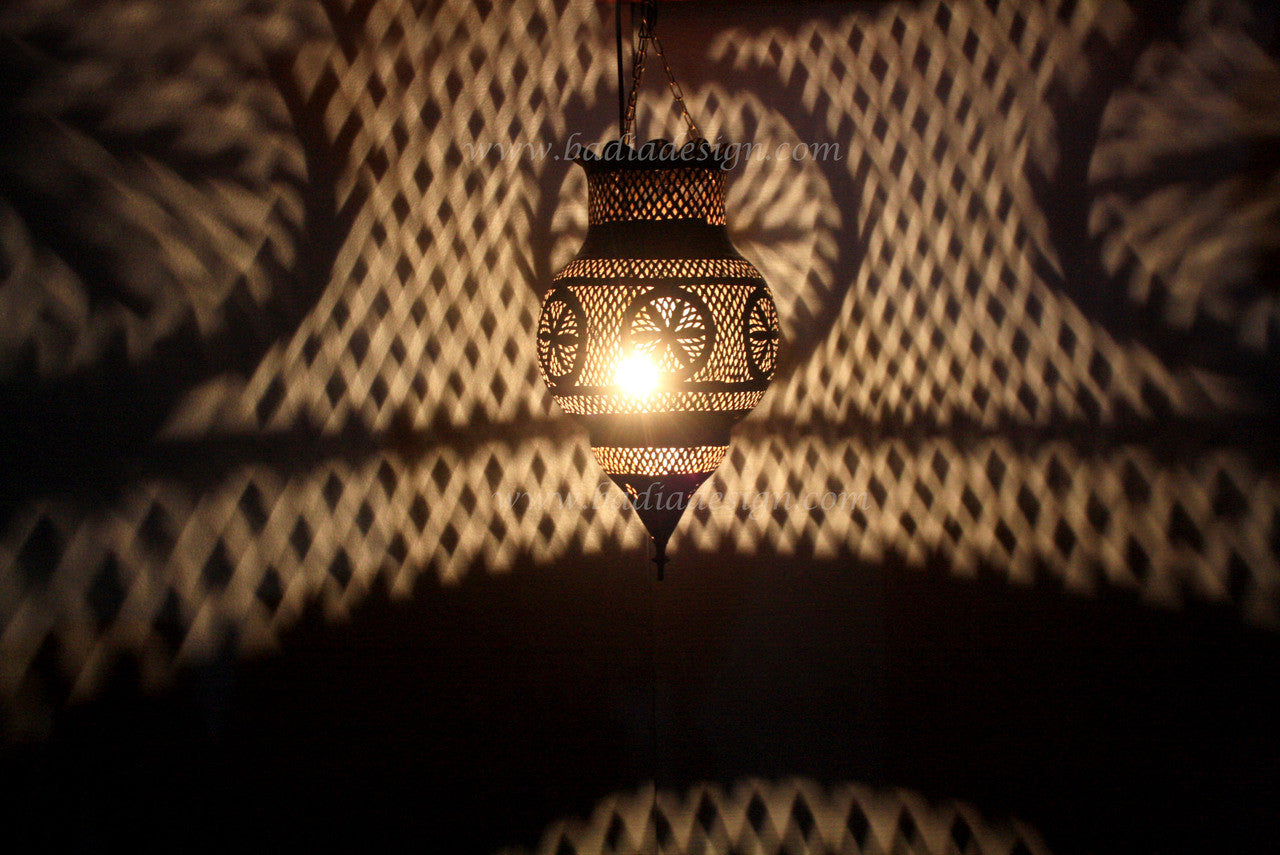 Aged Arabesque Brass Lamp