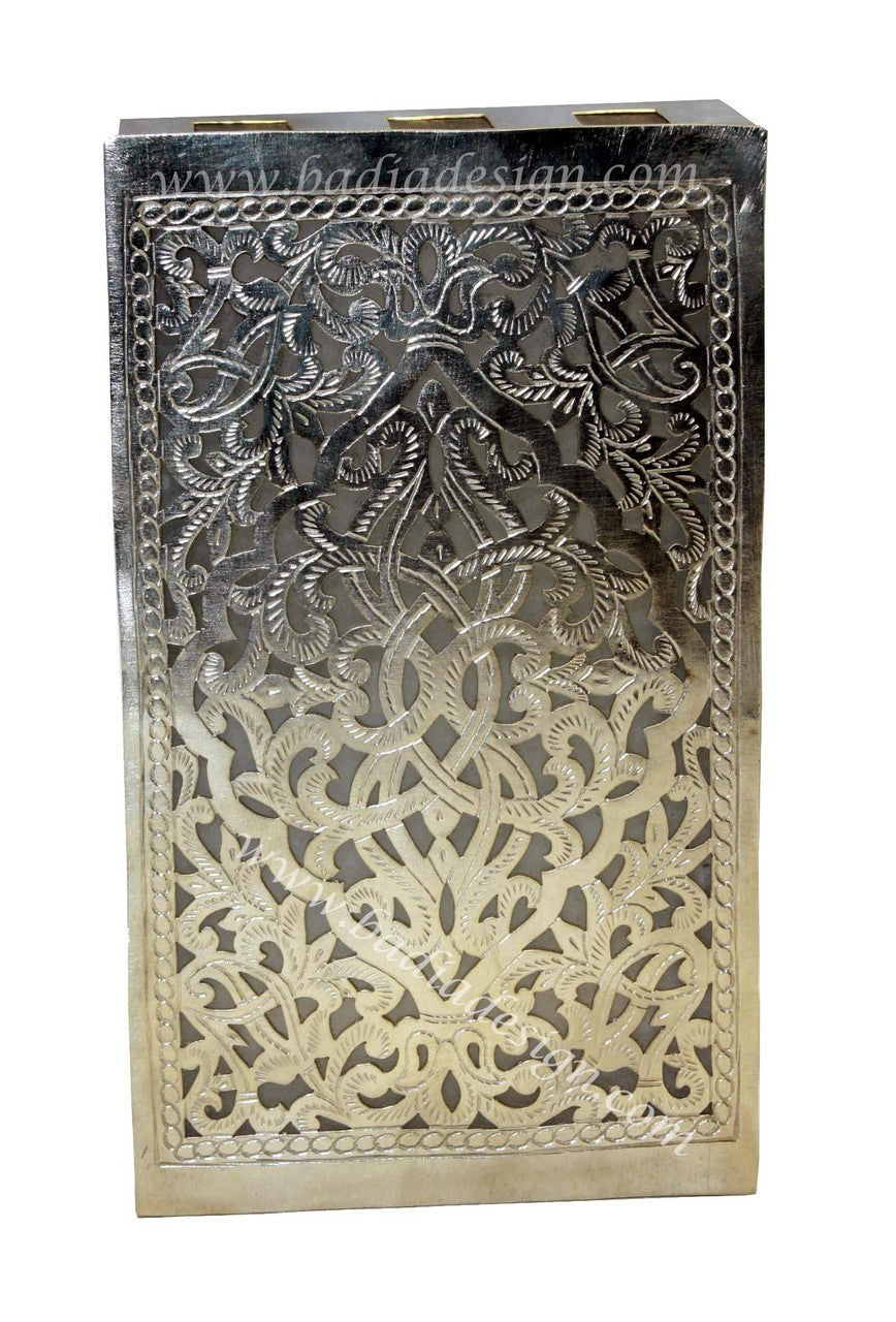 Silver Brass Rectangle Wall Sconce