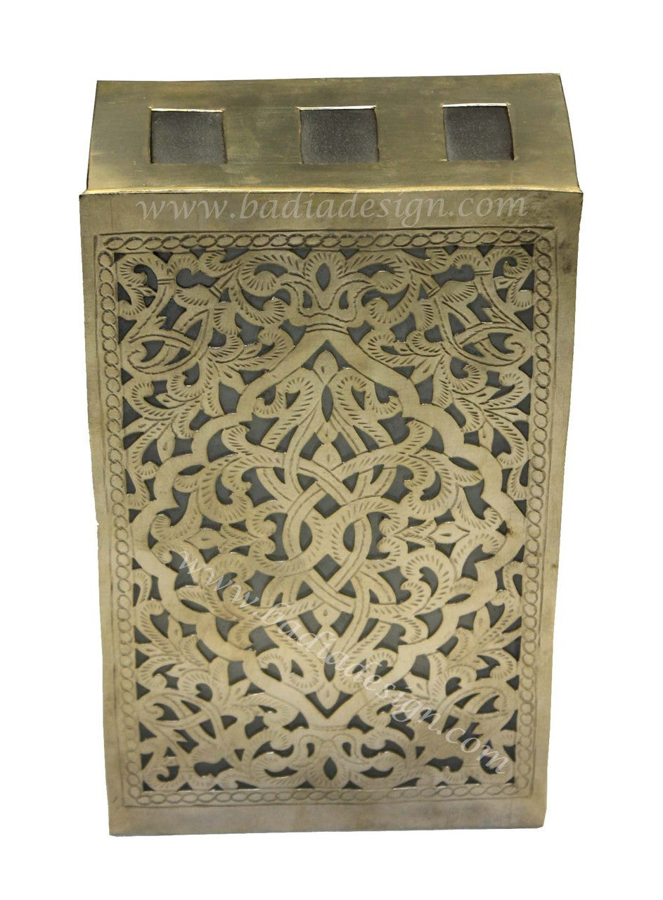 Silver Brass Rectangle Wall Sconce