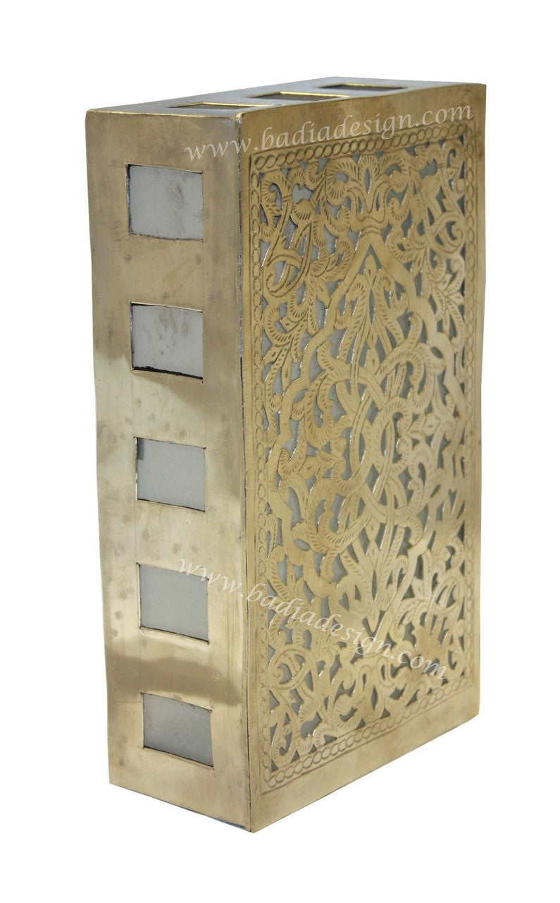 Silver Brass Rectangle Wall Sconce