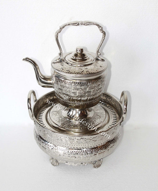 Moroccan Silver Plated Hand Washing Basin