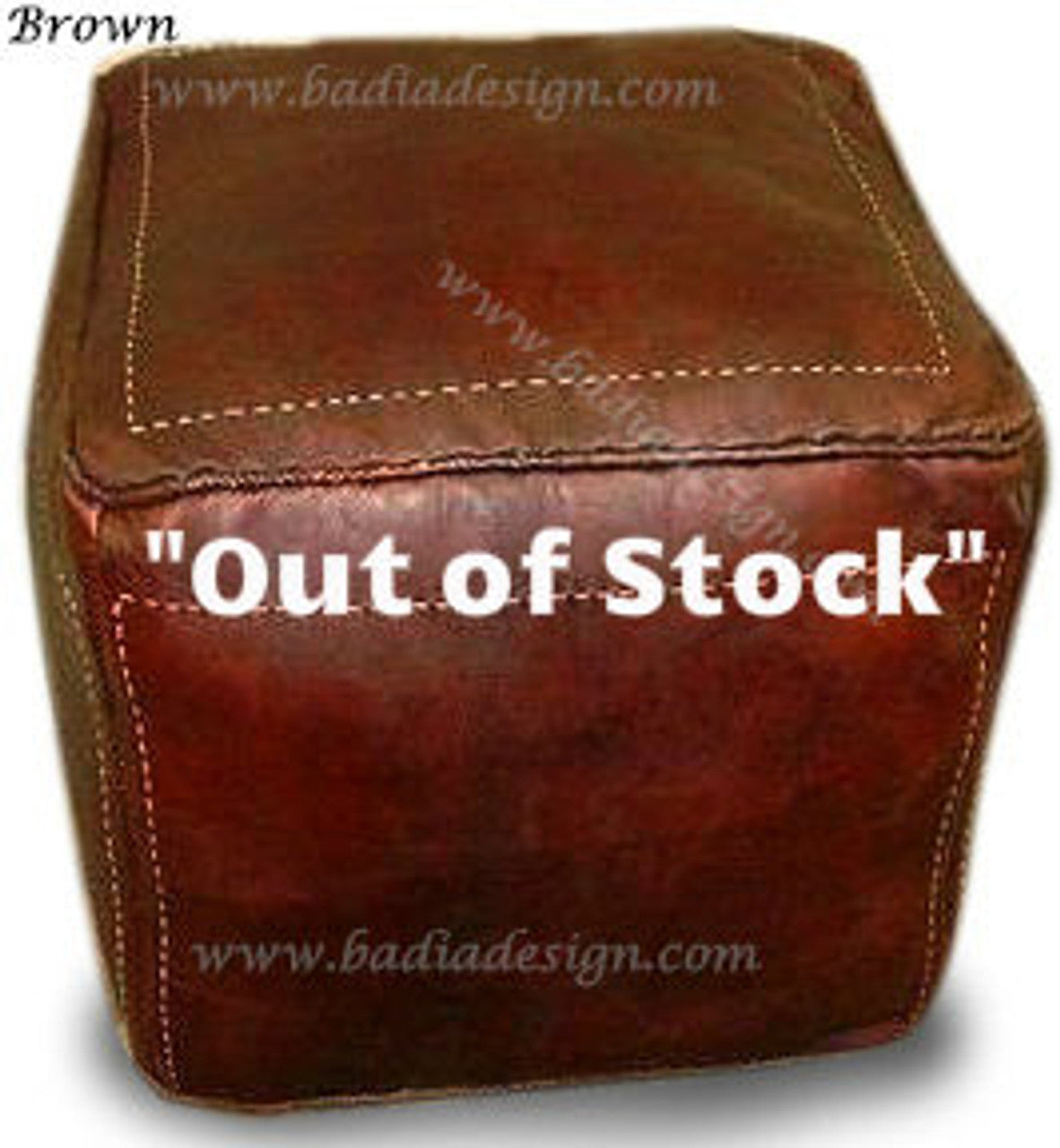 Moroccan Square Leather Ottoman