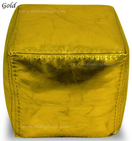 Moroccan Square Leather Ottoman