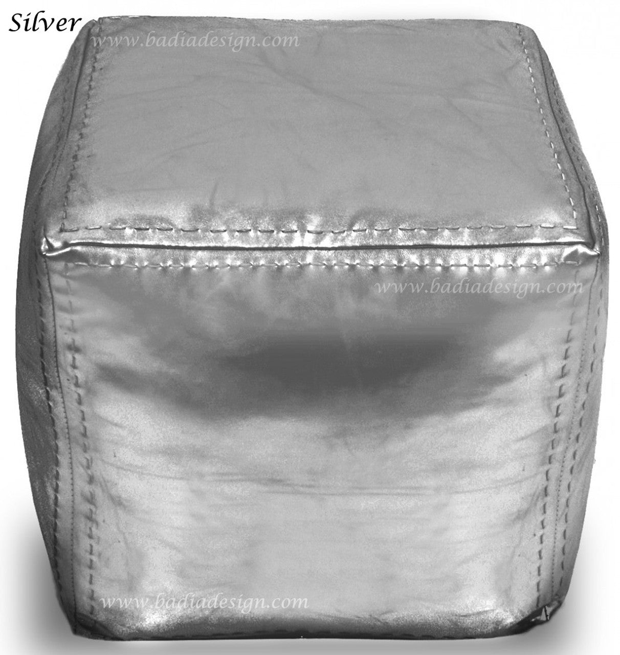 Moroccan Square Leather Ottoman