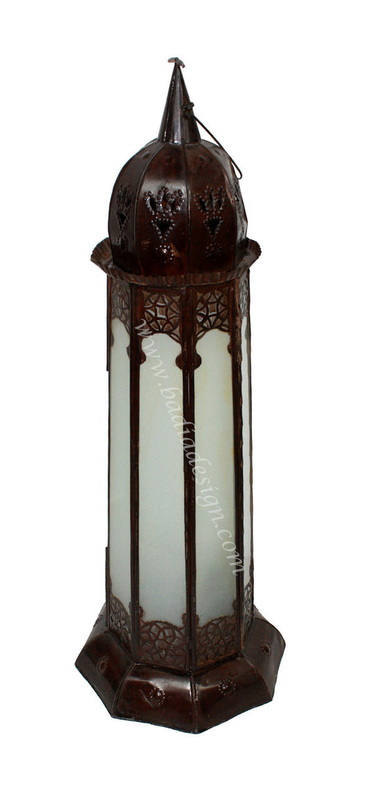 Tabletop Lantern with White Glass