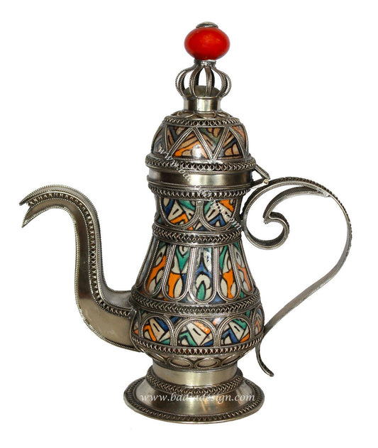 Decorative Metal and Ceramic Teapot