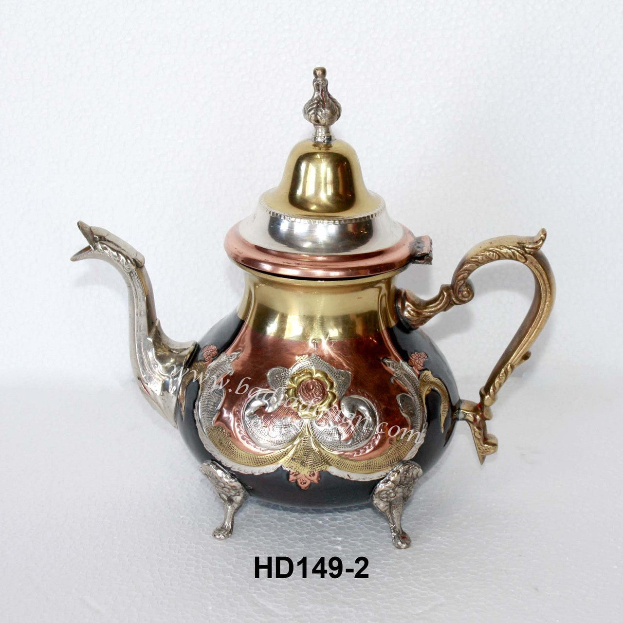 Moroccan Brass and Silver Teapot
