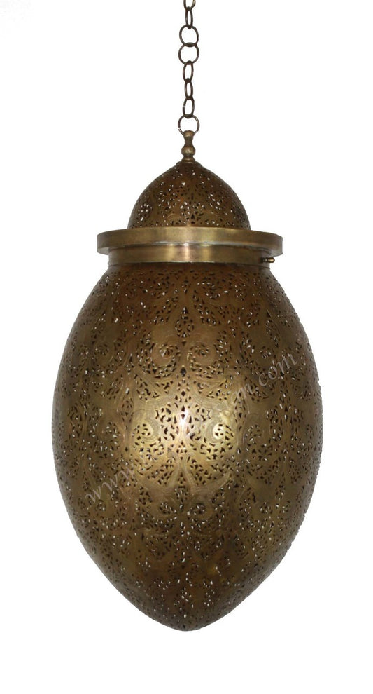 Brass Teardrop Shaped Light Fixture