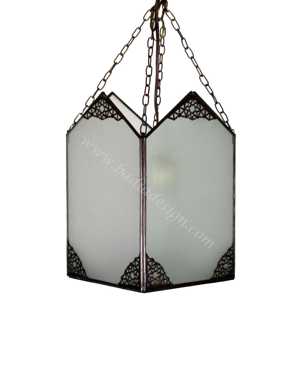 Hanging White Glass Lantern