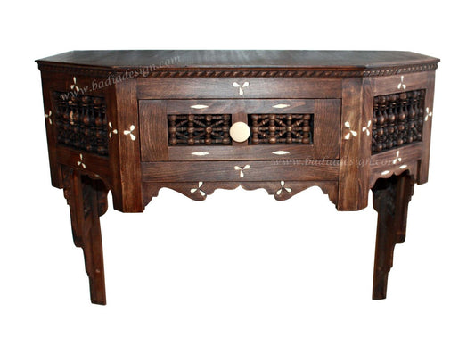 Wall Mounted Carved Wood Cabinet