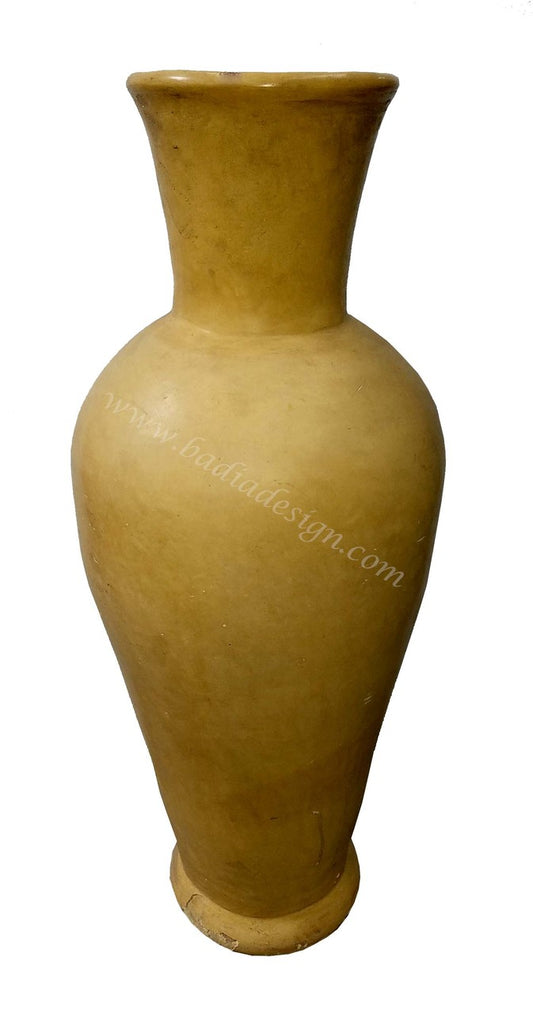 Yellow Hand Painted Ceramic Urn